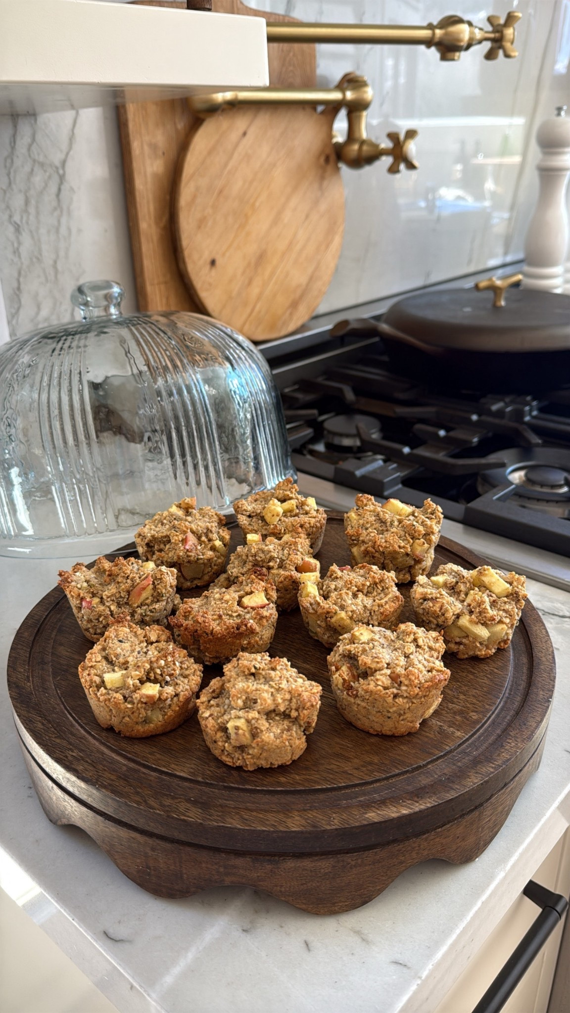 Wood and glass vintage-style cake stand 👩🏻‍🍳👩🏻‍🍳 muffin recipe on Instagram stories 

Home decor
Kitchen

#LTKHome #LTKfoodie
