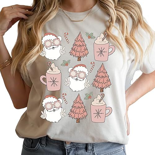 Amazon.com: Vintage Retro Santa Christmas Shirt, Bella Canvas Shirt, Christmas Graphic Tees, Vint... | Amazon (US)