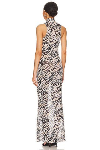 Angelika Sheer Dress in Beige Multi | Revolve Clothing (Global)