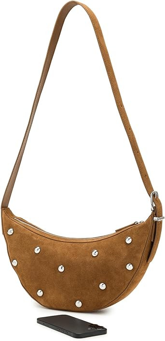 Madewell Women Stud Essentials Crescent Sling In Suede Dried Acorn One Size | Amazon (US)