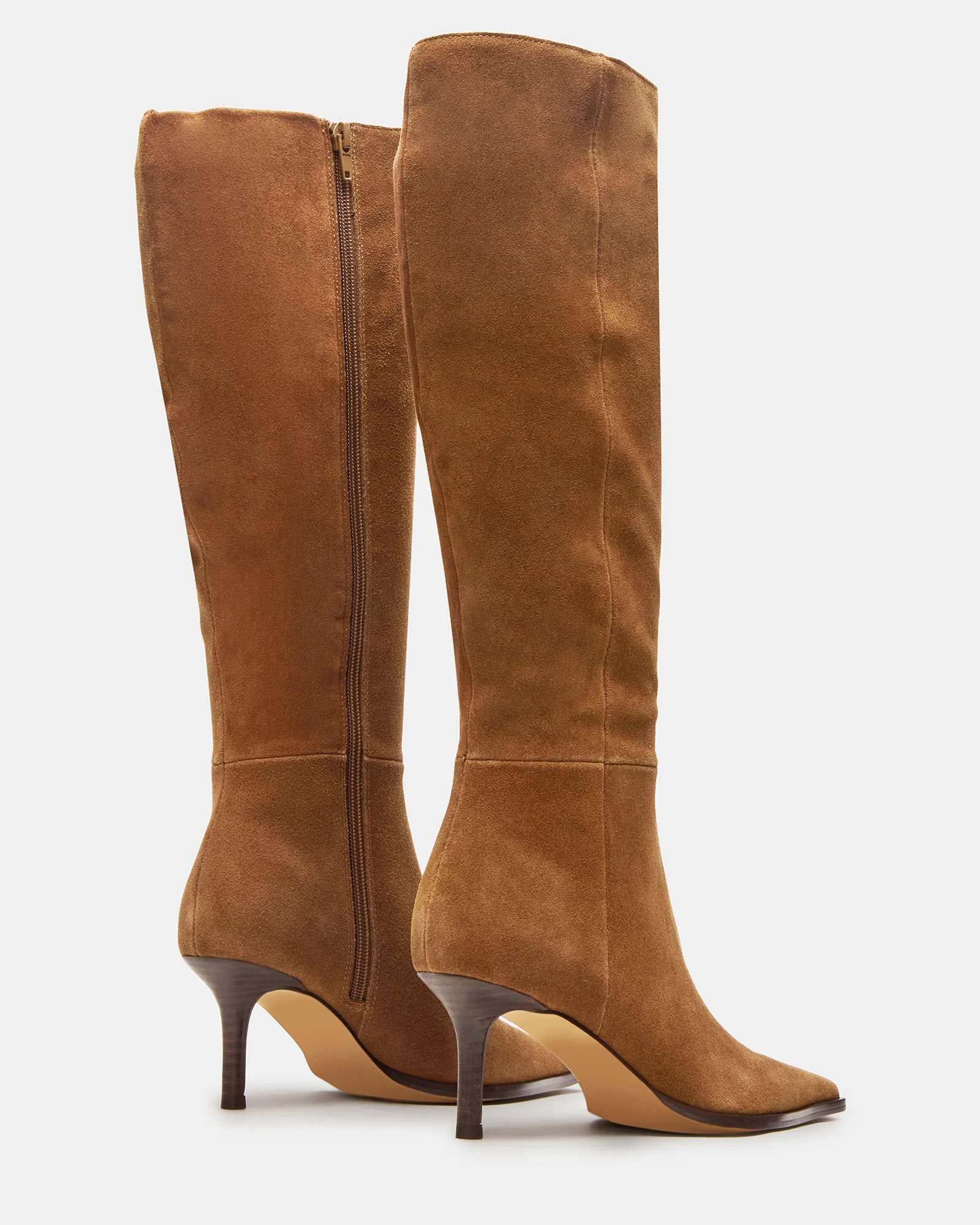 LINGO Chestnut Suede Pointed-Toe Knee-High Women's Boot | Steve Madden (US)