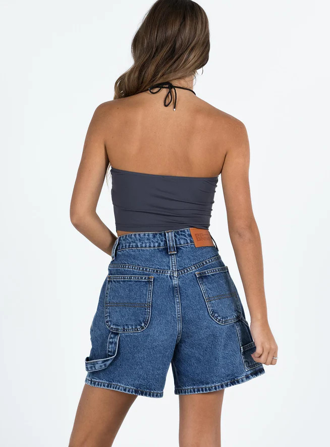 Lou Carpenter Denim Shorts Mid Wash | Princess Polly US