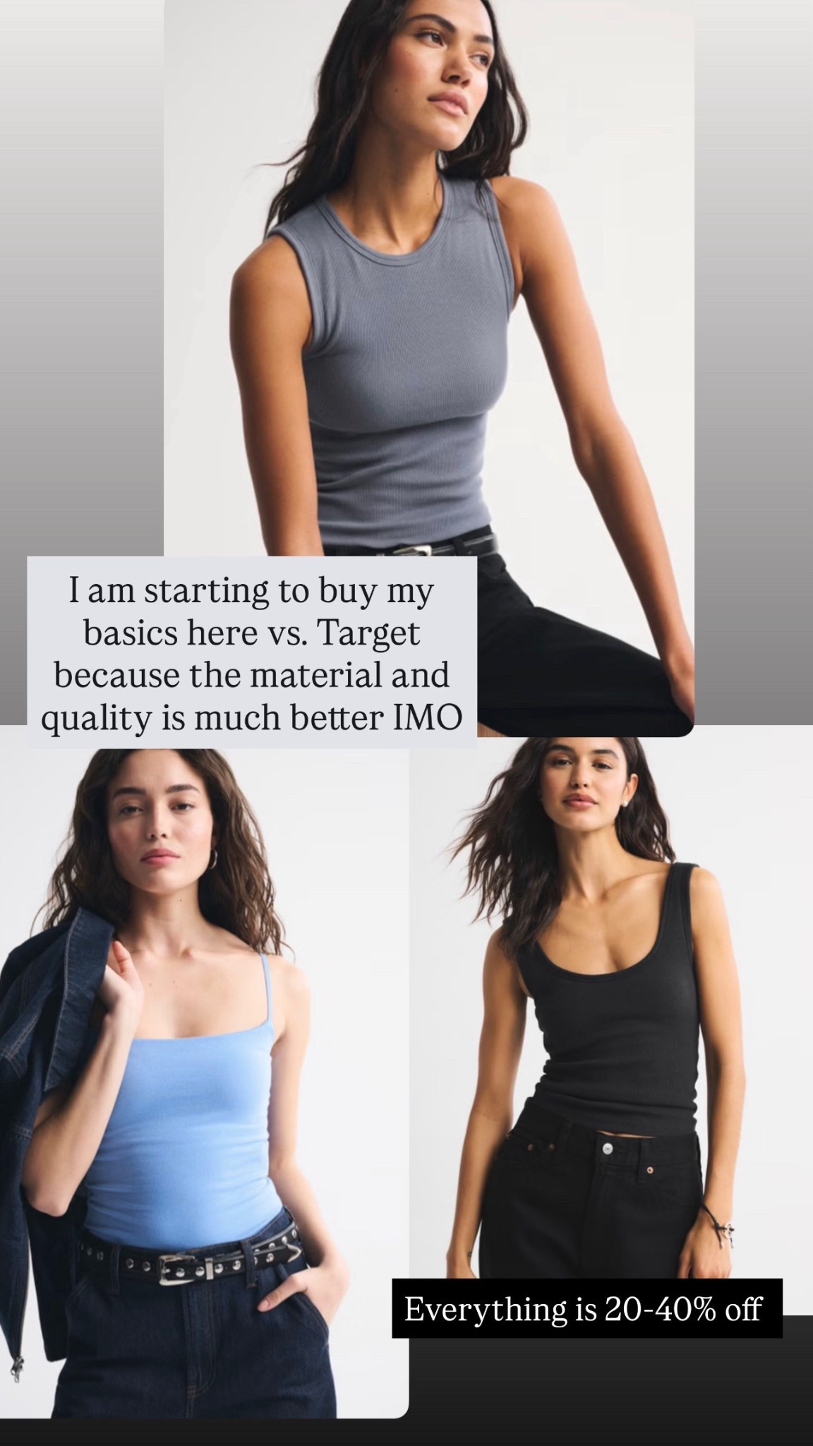 Abercrombie SALE 
Basic tanks with built in bras 
True to size 
Perfect for summer 


#LTKSaleAlert #LTKootd #LTKSeasonal