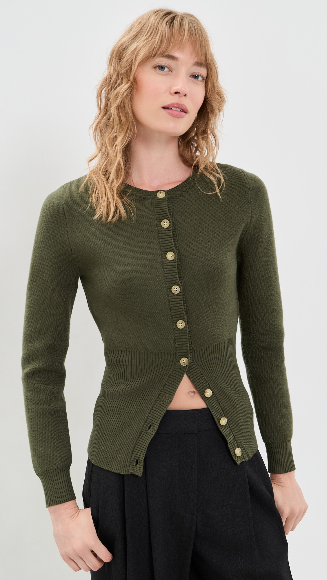 NIA Sophia Cardigan Olive S | Shopbop