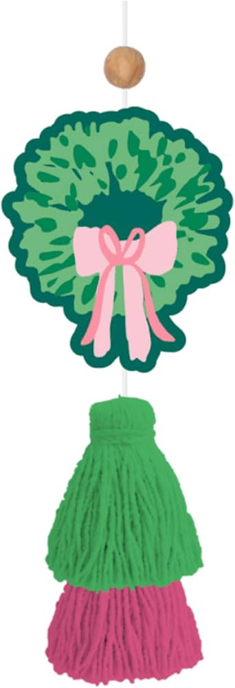 Mary Square Holiday Hanging Air Freshener Christmas Wreath Pink Bow Green Tassel 8 x 3 Scented D... | Amazon (US)
