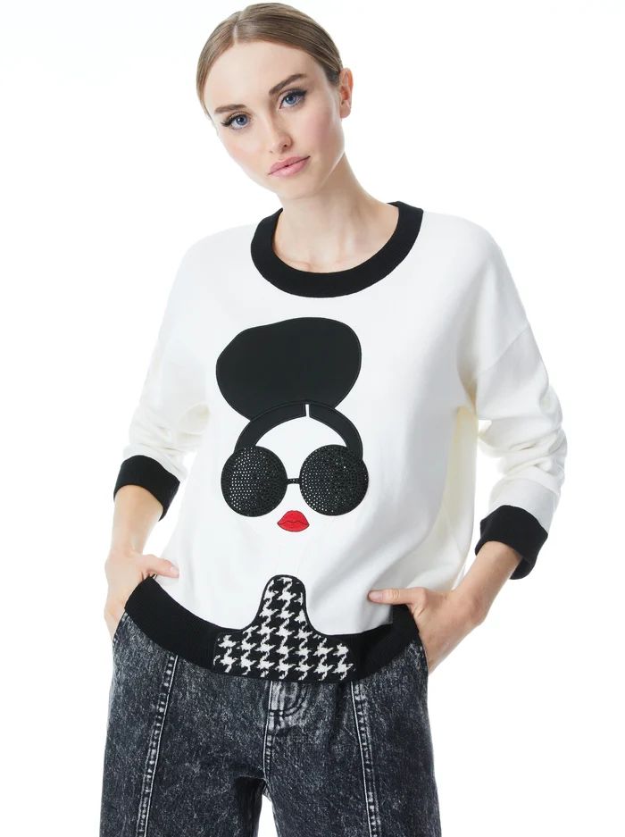 GLEESON STACE FACE PULLOVER | Alice + Olivia