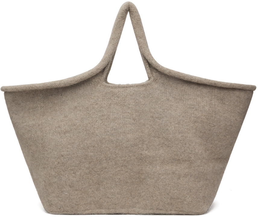 Lauren Manoogian Taupe Knit Market Tote | SSENSE