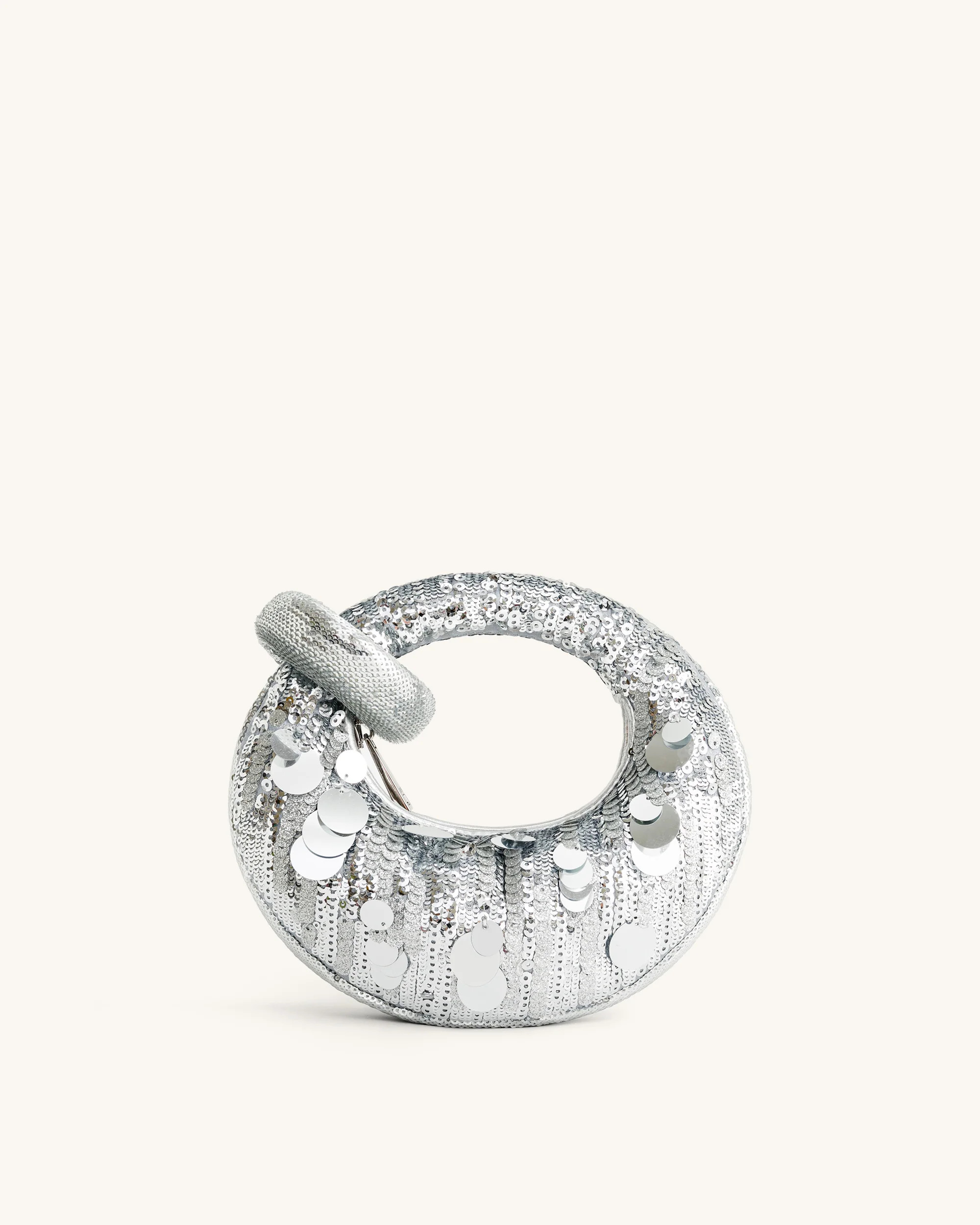 Abacus Metallic Sequin Mini Top Handle Bag - Silver | JW PEI US