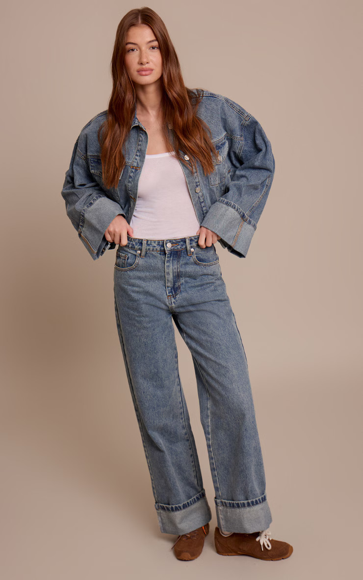 Vintage Turn Up Hem Jeans | PrettyLittleThing US