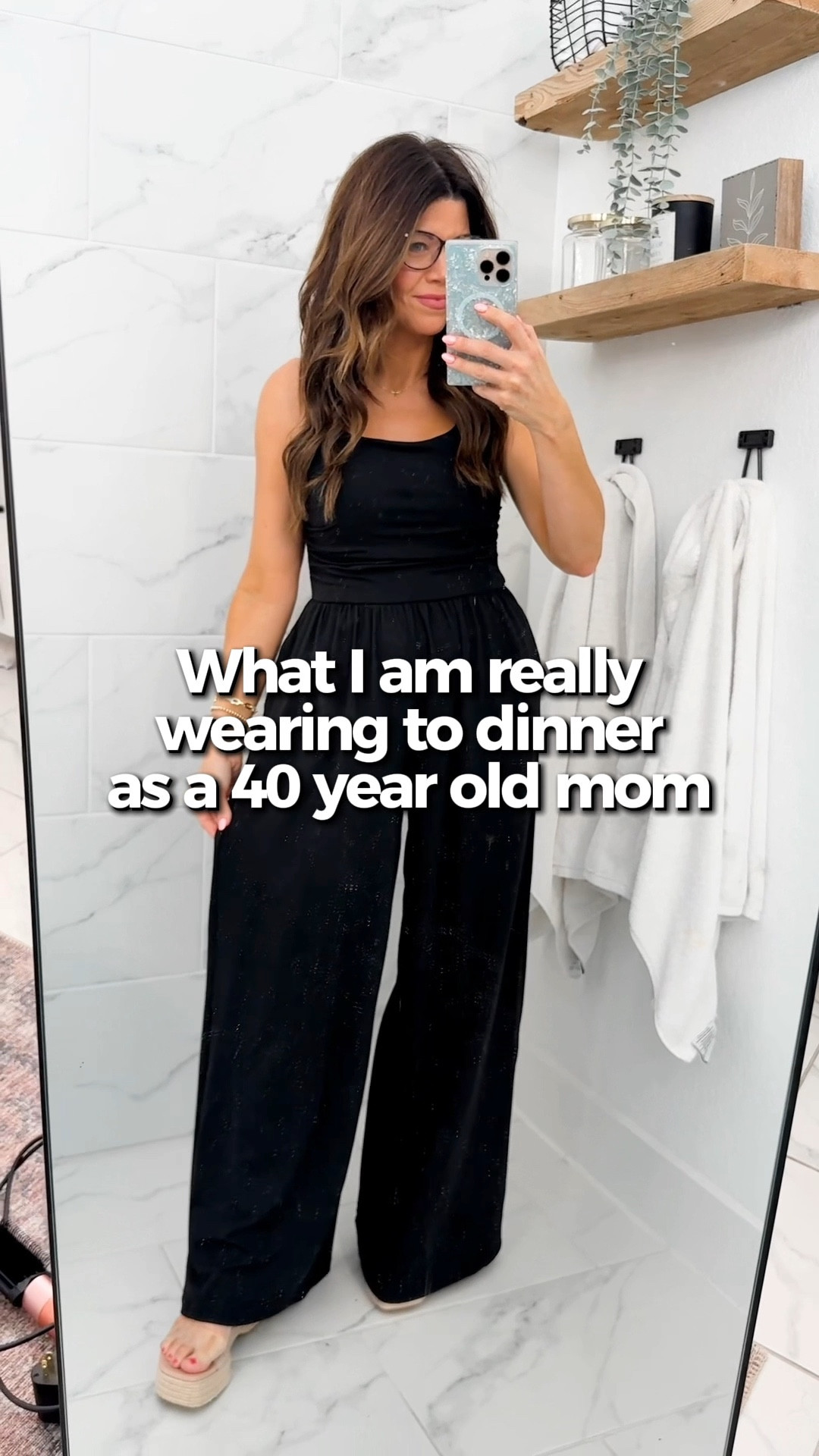 What I’m wearing to dinner as a 40-year-old mom ✨
From mom mode to dinner mode in 5 minutes flat. 
This jumpsuit is the comfiest. Add wedges and you have an elevated casual outfit! 

#LTKootd #LTKmomlife #LTKOver40