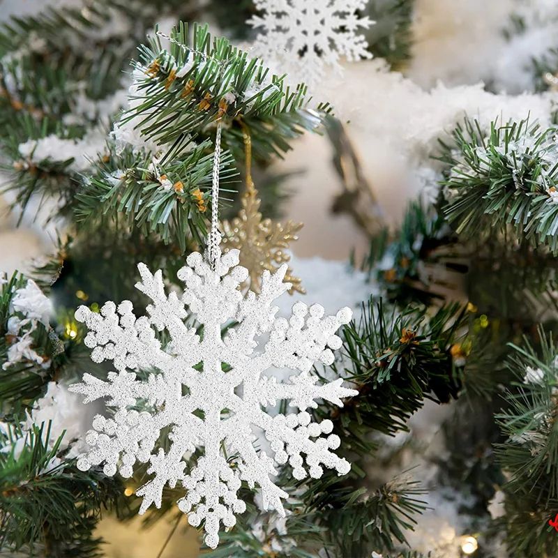 Glitter Snowflake Holiday Shaped Ornament (Set of 24) | Wayfair North America