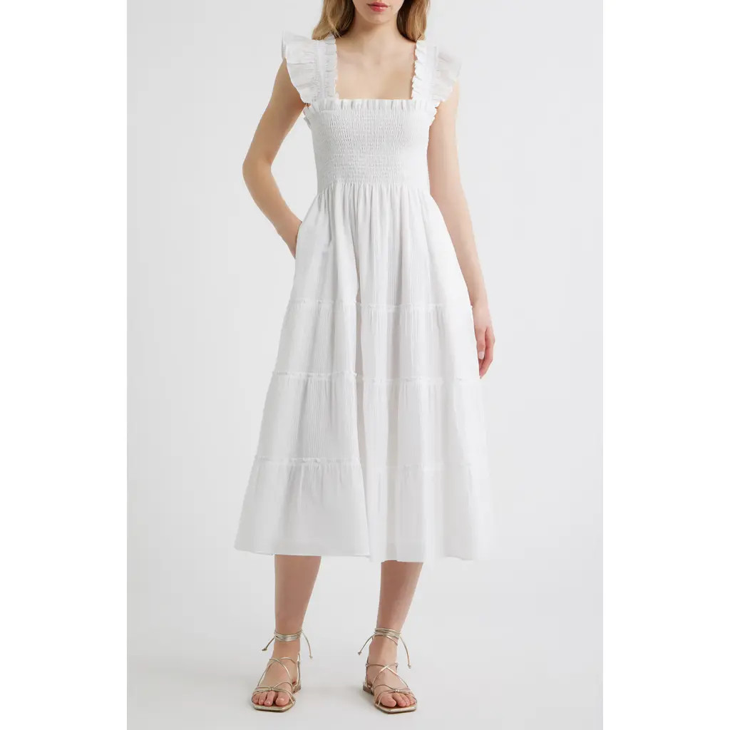 Hill House Home The Ellie Nap Dress in White at Nordstrom, Size Large | Nordstrom
