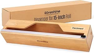 15 Inch Parchment Paper Dispenser with Cutter for Costco-Sized Roll, Bamboo Kitchen Drawer Organi... | Amazon (US)