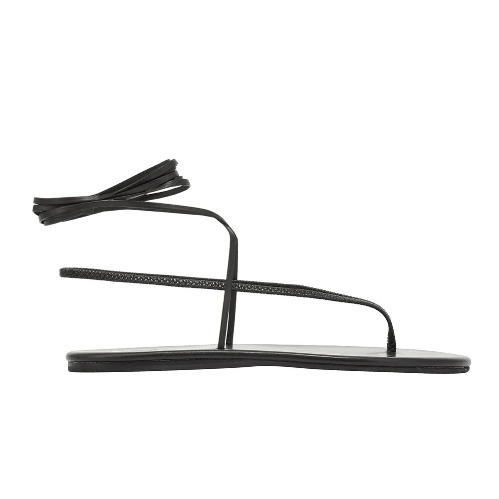 Sfendoni Synthetic Leather Black | Ancient Greek Sandals