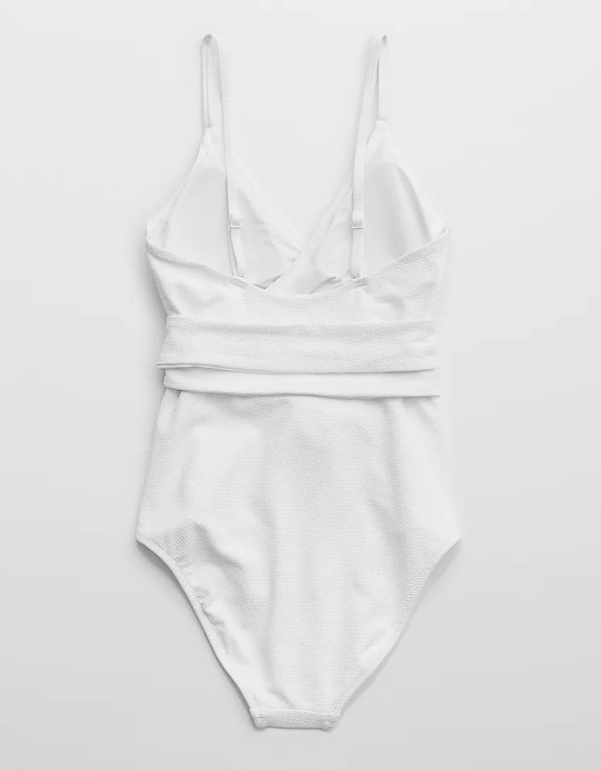 Aerie Pique Wrap One Piece Swimsuit | American Eagle Outfitters (US & CA)