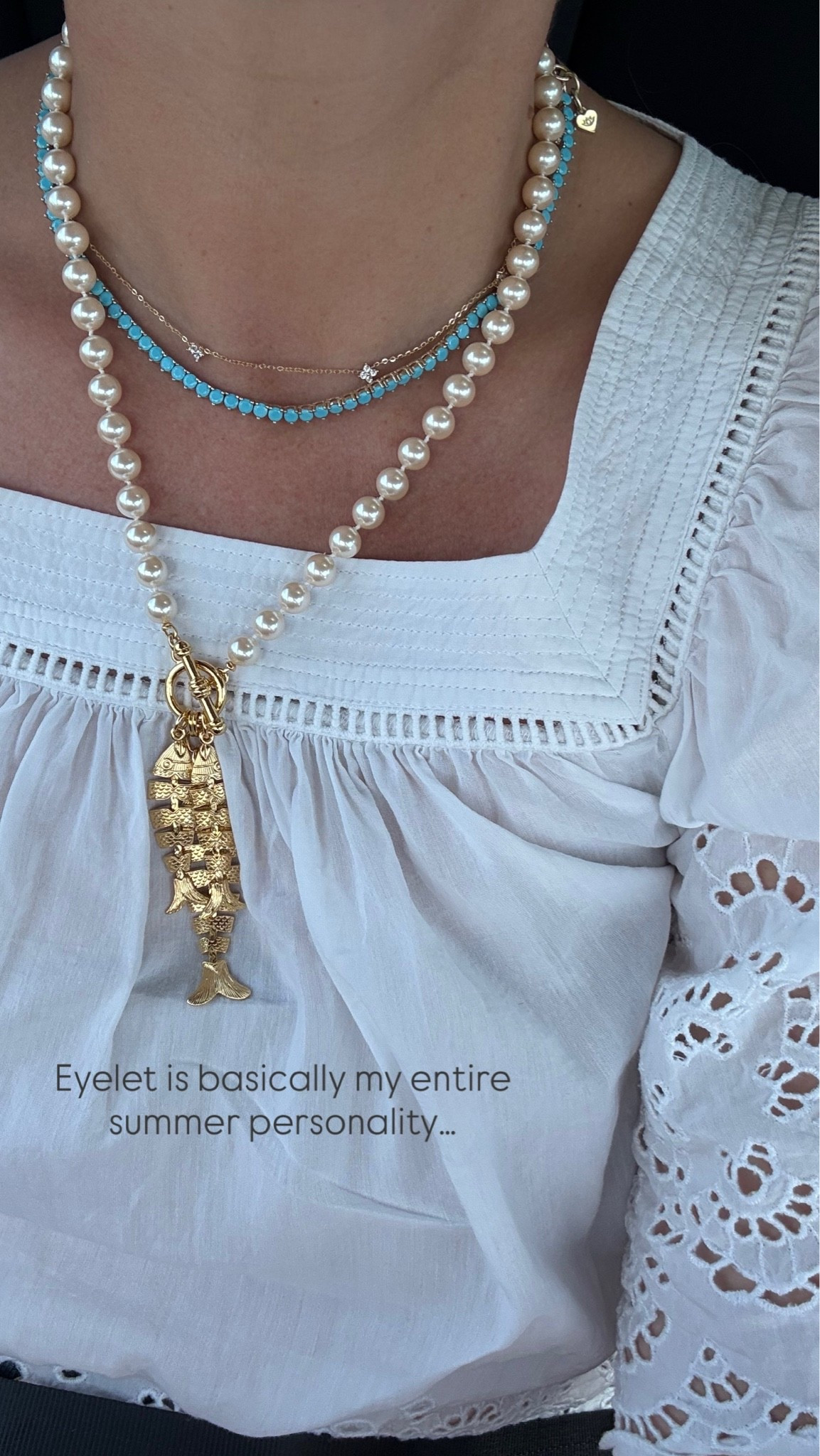 Give me a pretty white eyelet top, Jean shorts and a bunch of pretty necklaces and that’s my go-to summer look!

#LTKootd #LTKdayinmylife #LTKSeasonal