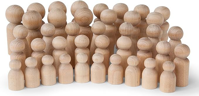 Koalabu Natural Unfinished Wooden Peg Doll Bodies, Quality People Shapes, Great for Arts and Craf... | Amazon (US)