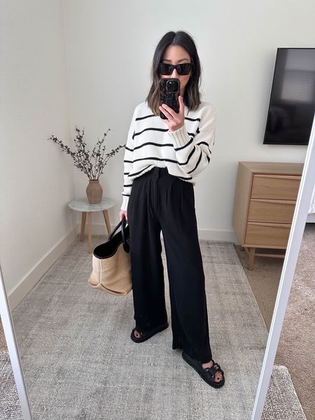 Z Supply Farah pants. Petite-friendly trousers for spring and summer.

Sweater- Jenni Jayne xs
Pants- Z Supply xs
Sandals- Chanel Dad 35
Tote- Khaite 
Sunglasses- YSL mica

Vacation outfit, sandals, spring outfits, spring style, purse, petite style 

#LTKitbag #LTKshoecrush #LTKSeasonal