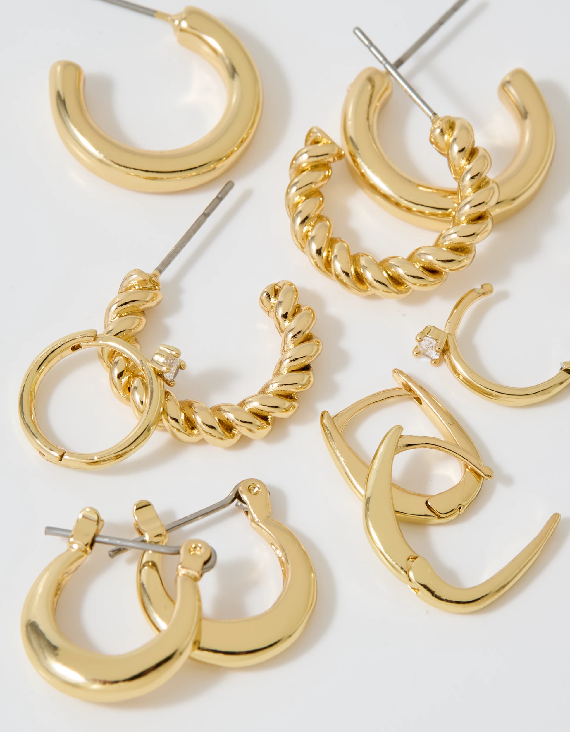 Aerie Basic Hoop Earrings 5-Pack | Aerie