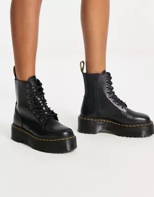 Dr Martens Jadon flatform leather boots in black | ASOS (Global)