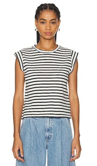The Peak Tee in Black & Cream Gondola Stripe | Revolve Clothing (Global)