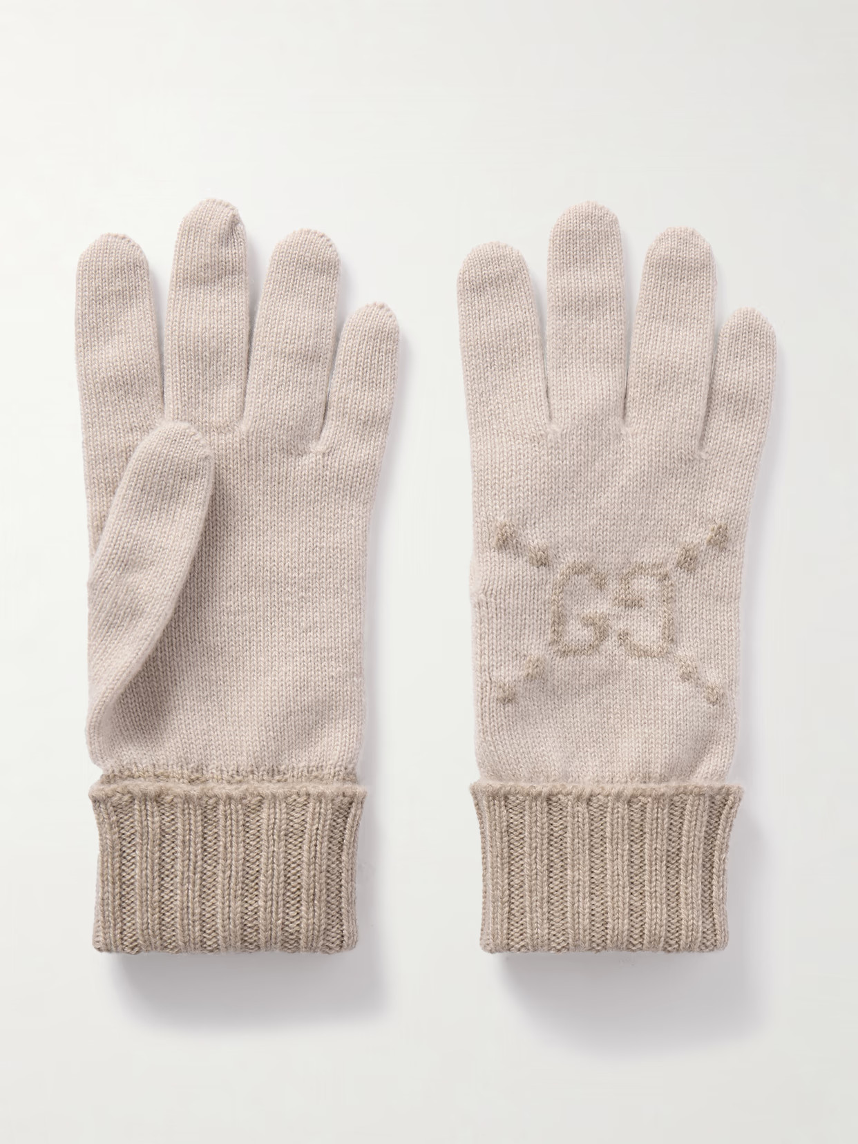 Gucci - Jacquard-knit Cashmere Gloves - Neutrals | NET-A-PORTER (US)