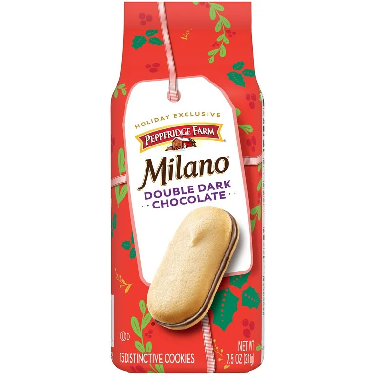 Pepperidge Farm Milano Double Dark Chocolate Holiday Cookies, 7.5 oz Bag | Walmart (US)