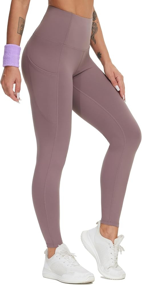 THE GYM PEOPLE Thick High Waist Yoga Pants with Pockets, Tummy Control Workout Running Yoga Leggi... | Amazon (US)