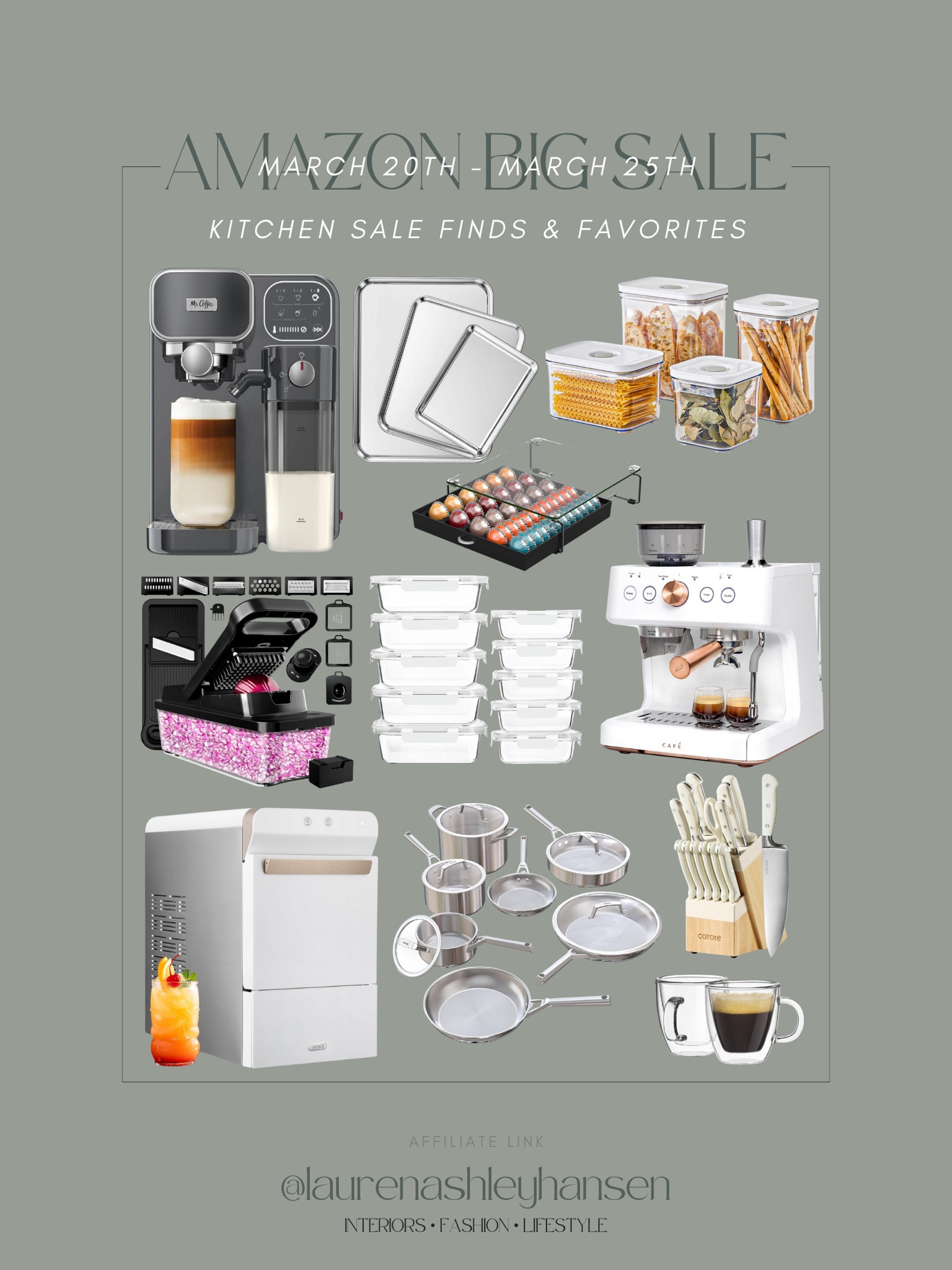 Amazon’s Big Spring Sale is here! There are so many great kitchen finds included in the sale. Our ice maker is $100 off, great storage and food prep containers, and Espresso and coffee machines! Great savings right now! 

#LTKsalealert #LTKhome