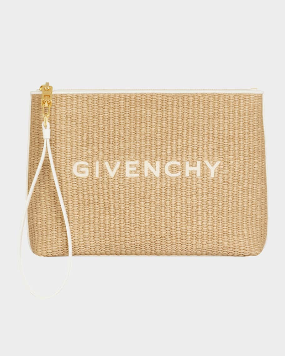 Givenchy Travel Pouch Clutch Bag in Raffia | Neiman Marcus
