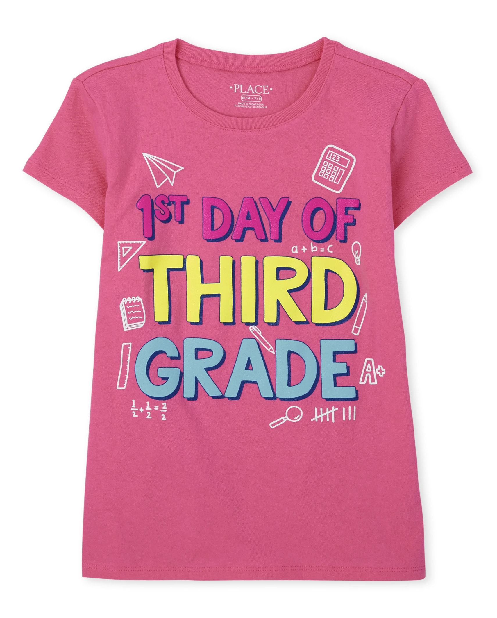 Girls Third Grade Graphic Tee - ultra pink | The Children's Place