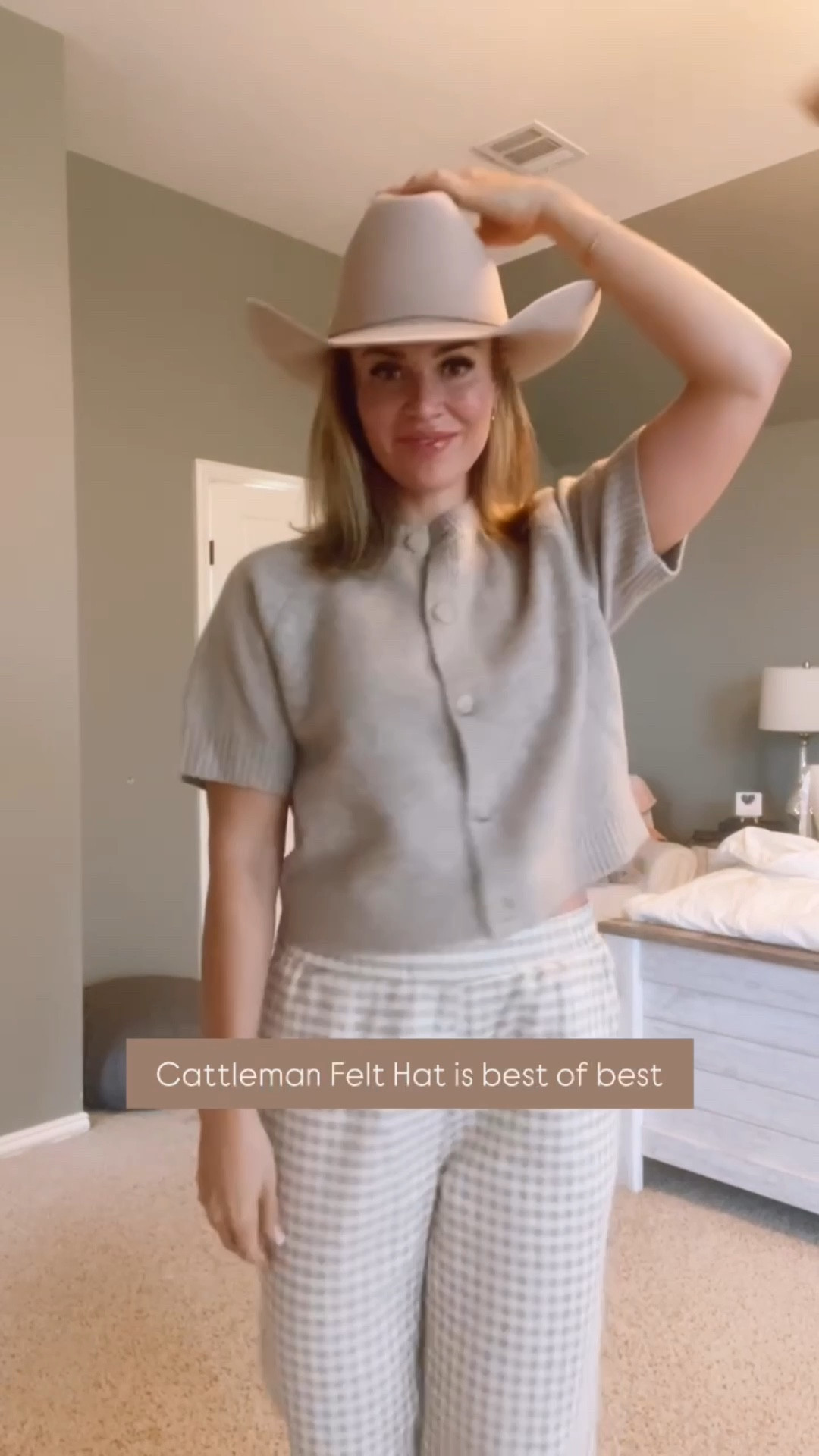One top, three looks & $25 🌞 + style debate... Camo & cowboy hat!! What's your take? 
Comment ‘SHOP’ for links… 

Fallin’ for @americanhatmakers felt hat this season. So many style options. Wearing Cattleman Felt Hat in sand   

Lip plumper: beauty society (message for link) Sweater top: medium for loose fit, camo bottoms: 4, leopard boots @shopwillowtree: size 25, gingham pants @shopflyboutique: small, shoes: true to size, felt hat: large • everything on my @shop.ltk 



#LTKStyleTip #LTKFindsUnder50 #LTKSeasonal