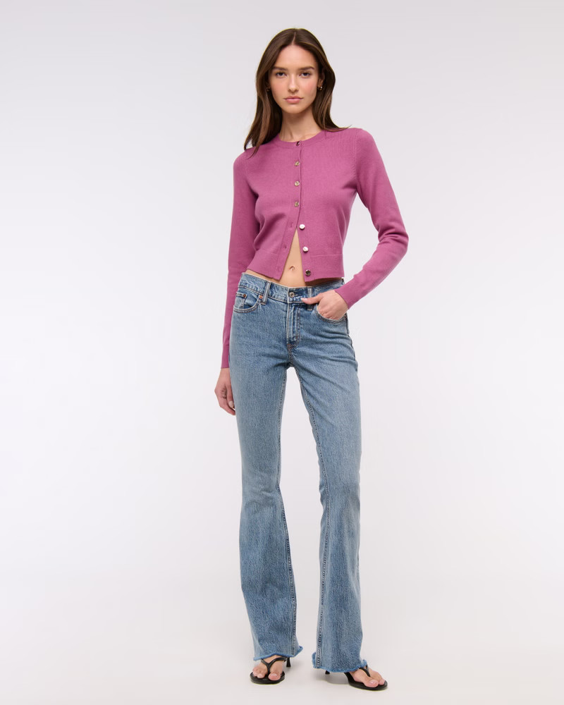 Women's LuxeLoft Shrunken Crew Cardigan | Women's Tops | Abercrombie.com | Abercrombie & Fitch (US)