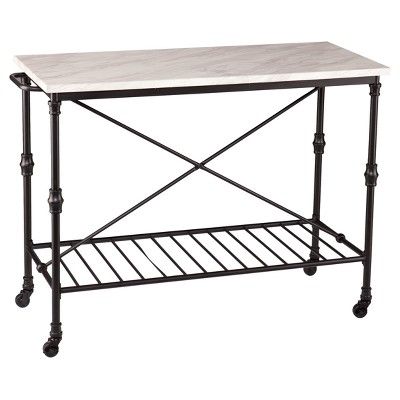 Morley Kitchen Island - Matte Black - Aiden Lane | Target