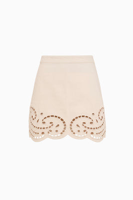 The Cadiz Eyelet Denim Skirt - Cowrie | Ulla Johnson
