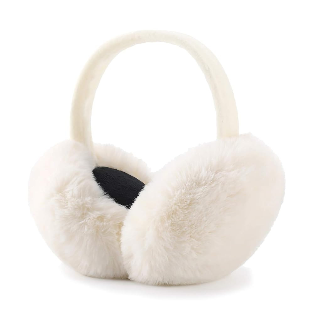 LCXSHYE Winter Ear muffs Faux Fur Warm Earmuffs Cute Foldable Outdoor Ear Warmers For Women Girls | Amazon (US)