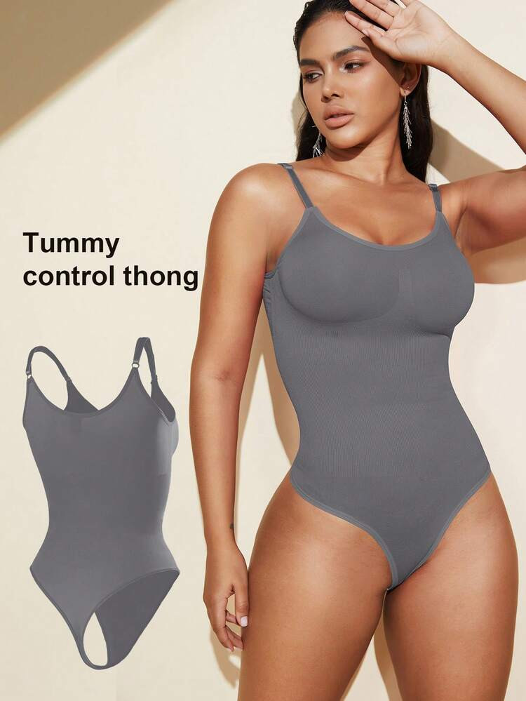 1pc Women Seamless Shapewear Bodysuit, Thong Bottom, Slimming Shaping Bodysuit, Tummy Control Bodysuit, Shapewear, Waist Trainer | SHEIN