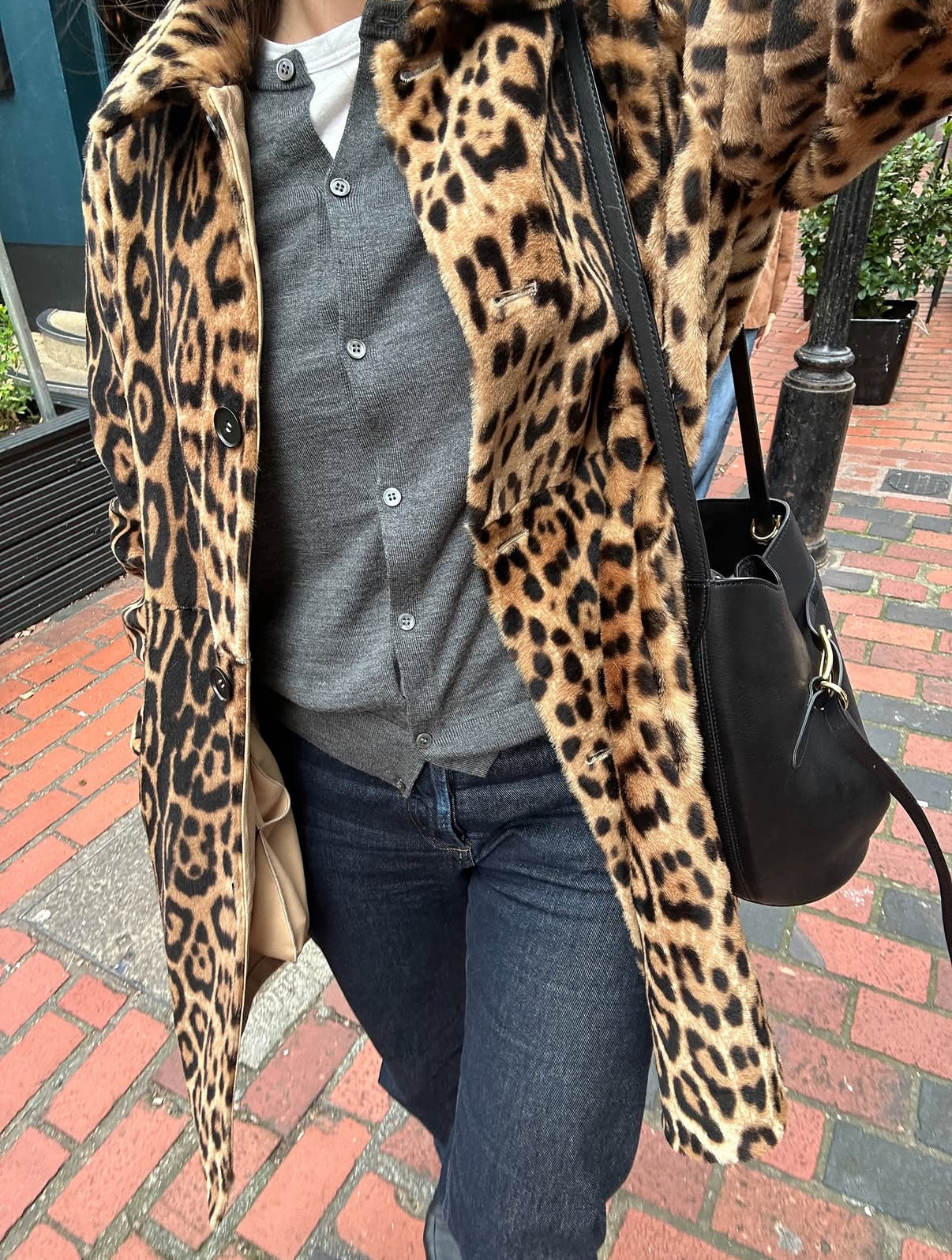 Wearing my favourite leopard print coat with a neutral cosy base, knitted cardigan and dark blue jeans

#LTKautumn #LTKstyletip