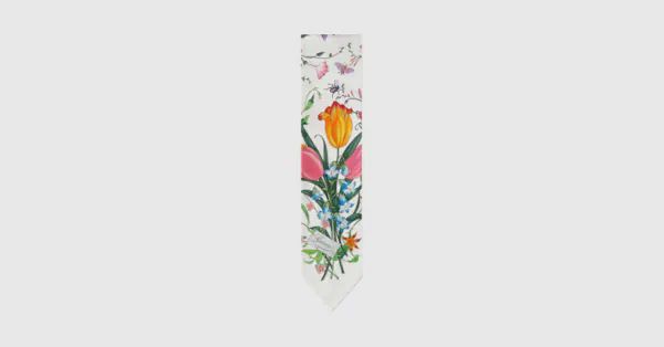 Flora print silk neck bow | Gucci (US)