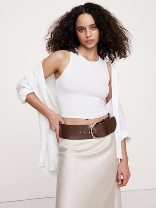 Wide Leather Waist Belt | Banana Republic (US)
