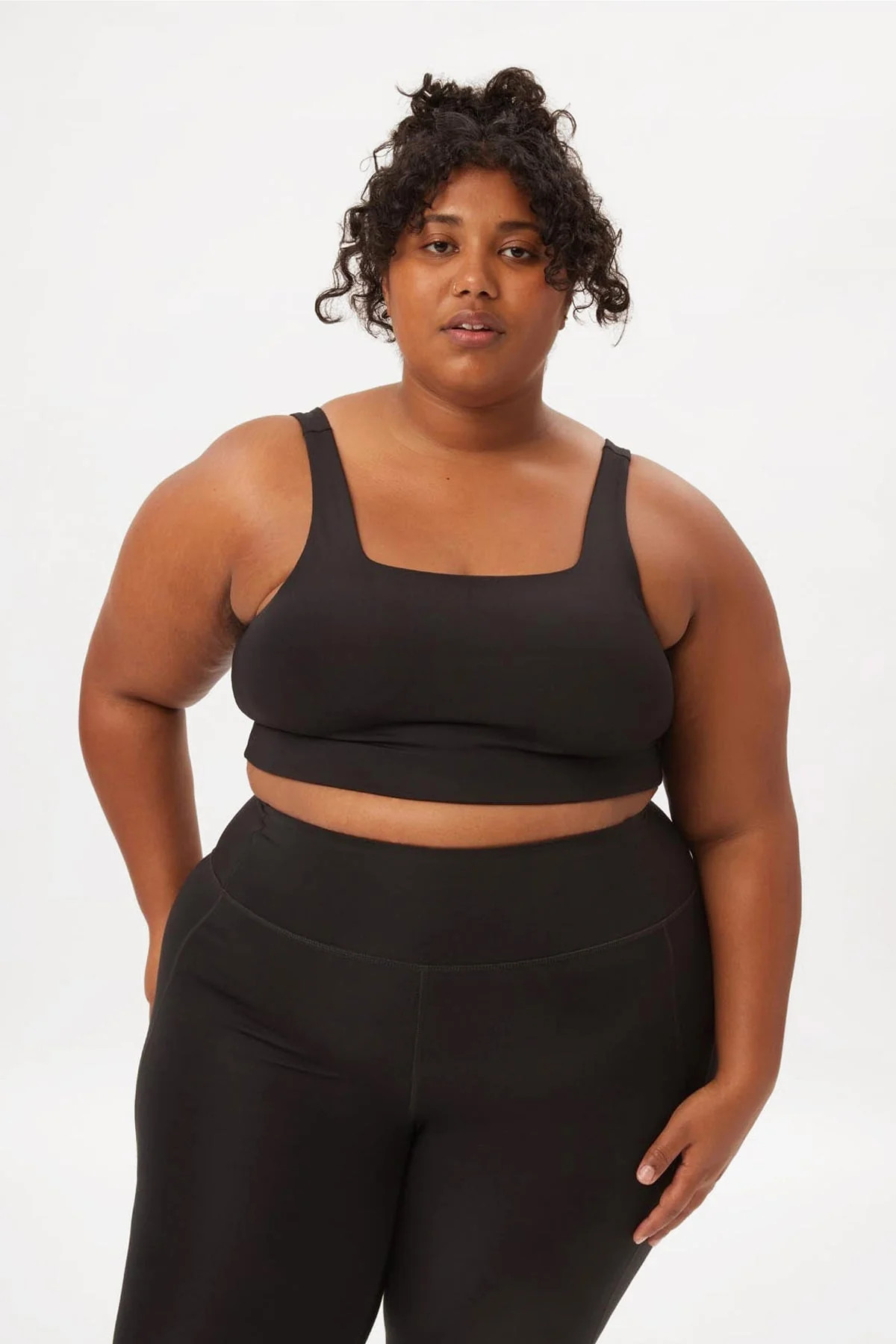 Black Tommy Cropped Bra | Girlfriend Collective