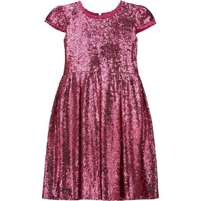 Dazzle Sequin Girls Party Dress, Candy Pink | Maisonette