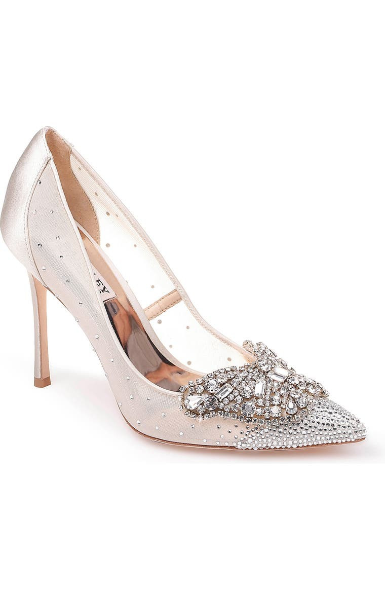 Badgley Mischka Quintana Crystal Embellished Pointed Toe Pump | Nordstrom