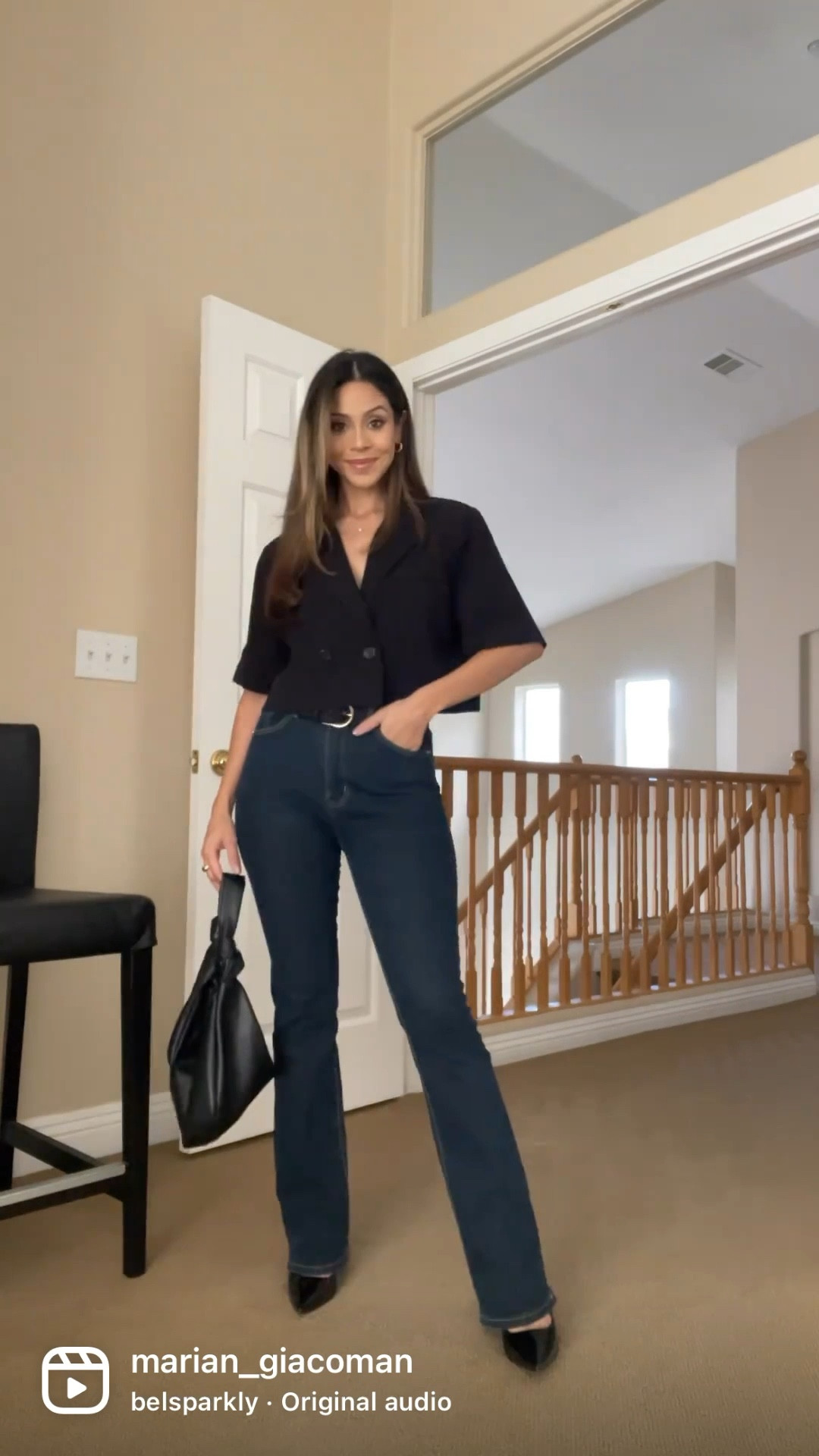 Transitional outfit wearing crop blazer, high flared jeans and black pumps 

#LTKSeasonal #LTKsalealert #LTKstyletip