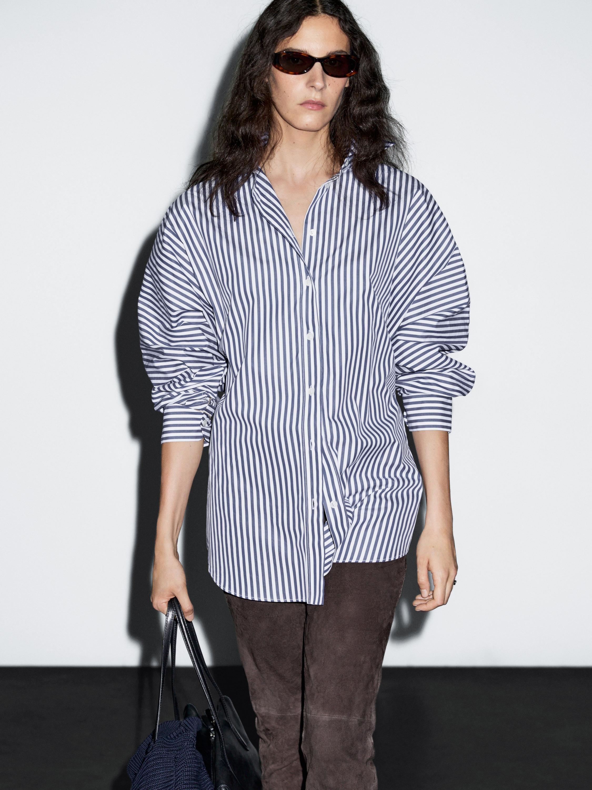 Striped oversize shirt | Massimo Dutti UK