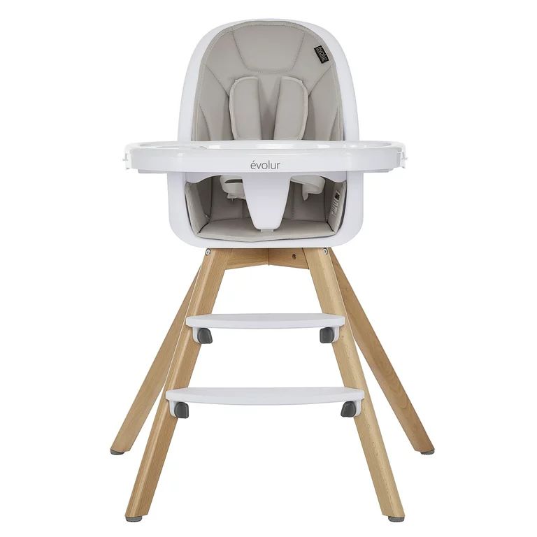 Evolur Zoodle 3-in-1 Highchair Booster Feeding Chair with Modern Design, Light Grey - Walmart.com | Walmart (US)
