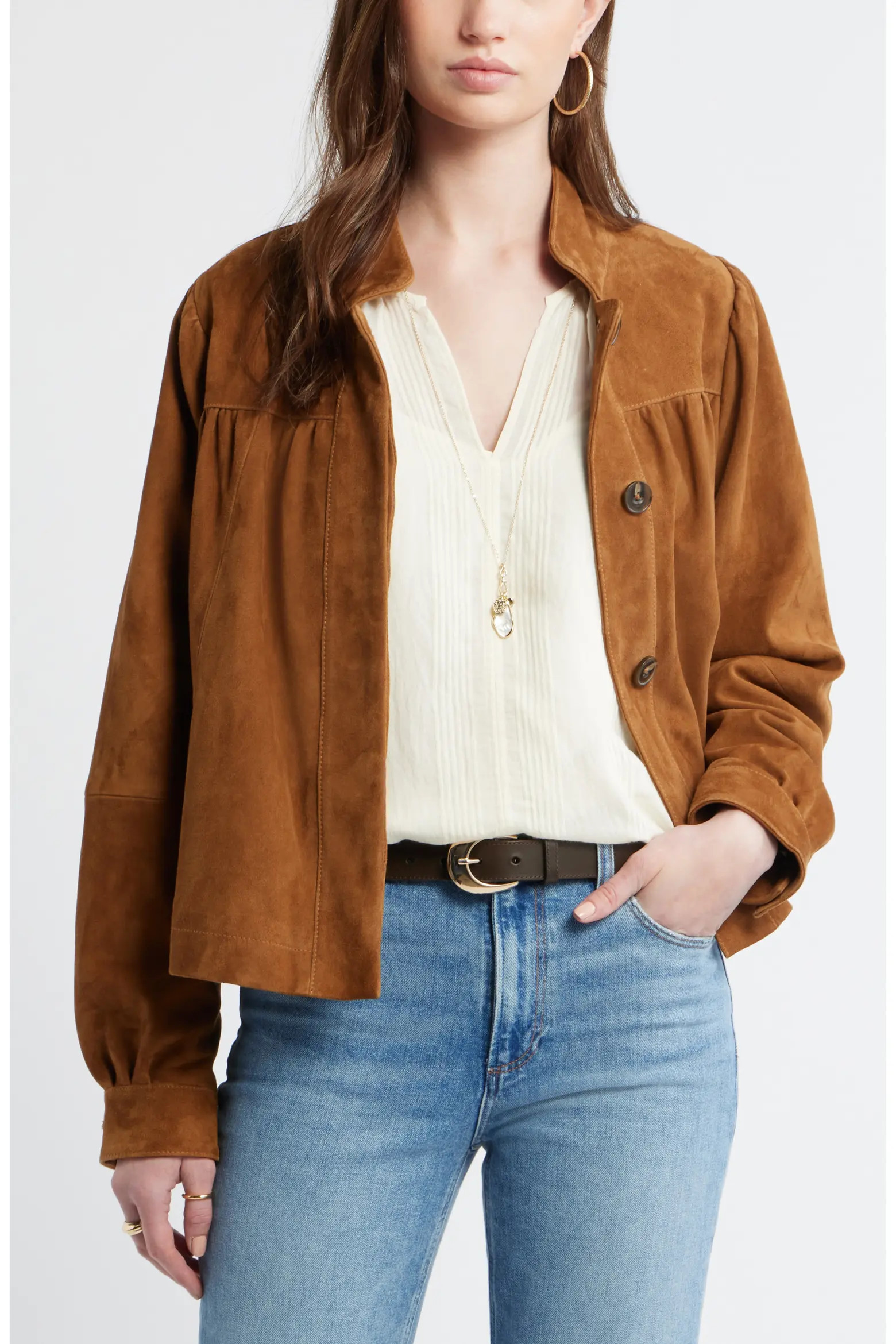 Suede Balloon Sleeve Jacket (Women) | Nordstrom | Nordstrom