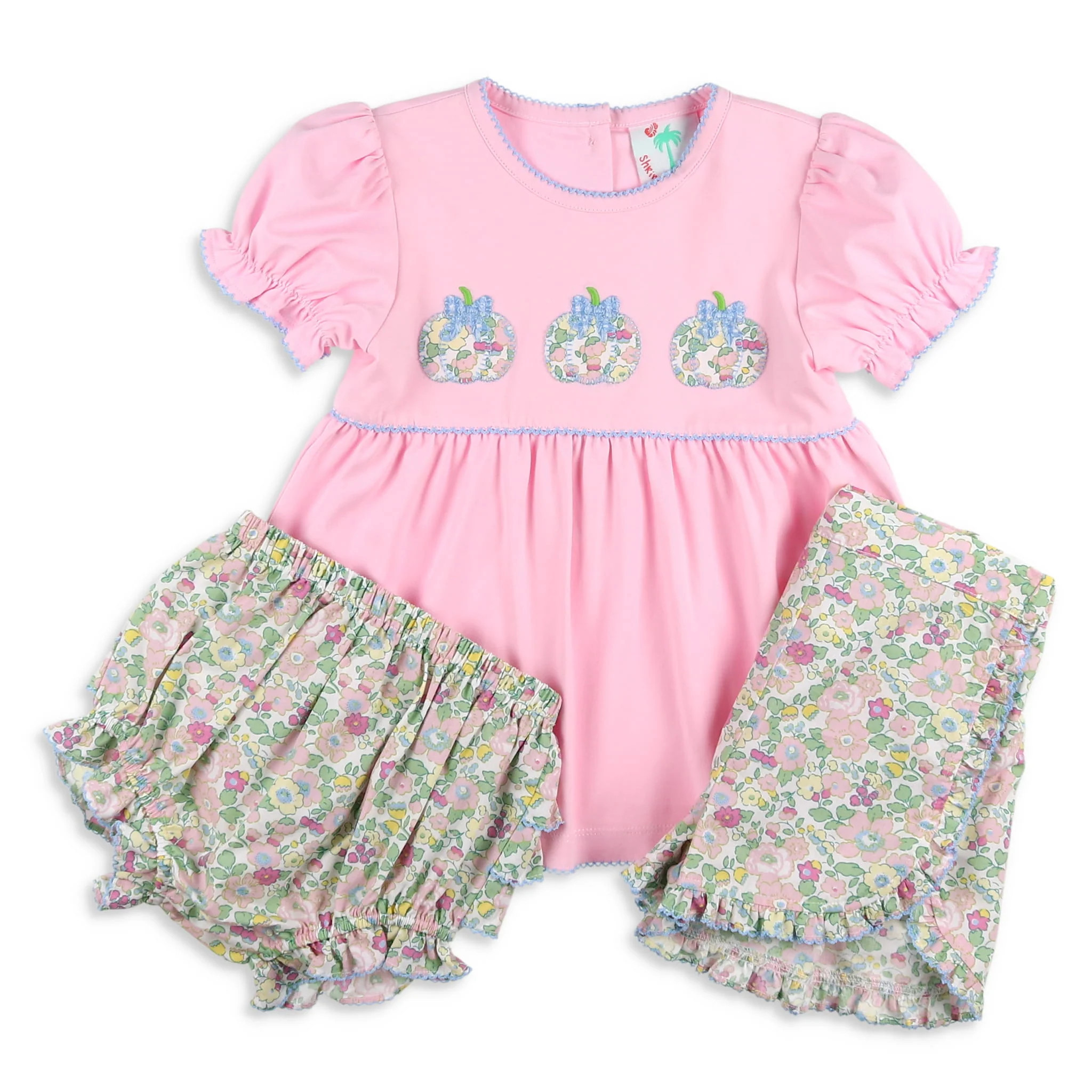 Girls Applique Set - Preppy Pumpkins - Shrimp and Grits Kids | Shrimp and Grits Kids