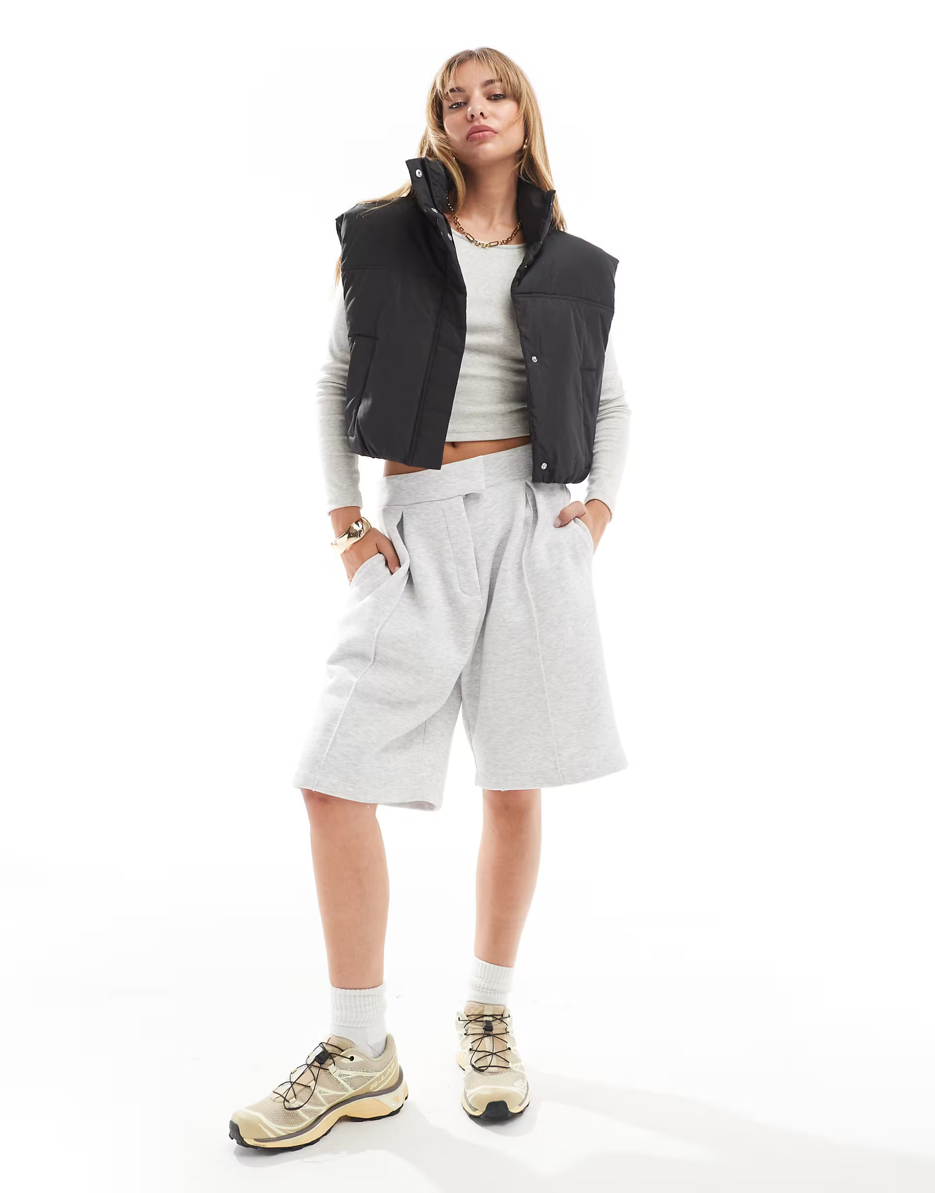 ASOS DESIGN funnel neck puffer gilet in black | ASOS | ASOS (Global)