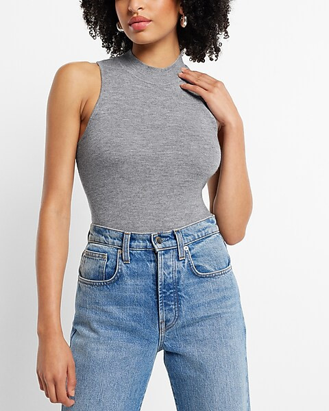 Ultra Soft Mock Neck Sleeveless Sweater Tank | Express